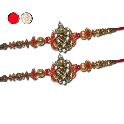 "Designer Fancy Rakhi - FR- 8410 A - Code 120 (2 RAKHIS) - Click here to View more details about this Product